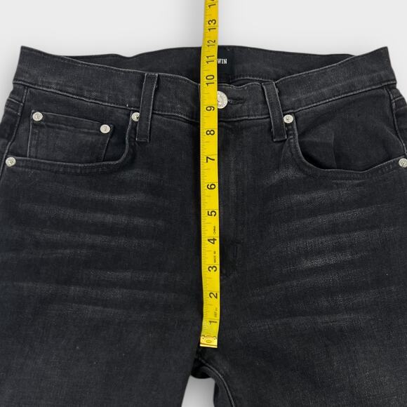 EDWIN Marli High-Rise Raw Hem Wide Leg Jeans in Fog Black Wash Size 26 - Picture 9 of 9